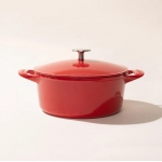 Round Enameled Cast Iron Dutch Oven - Red